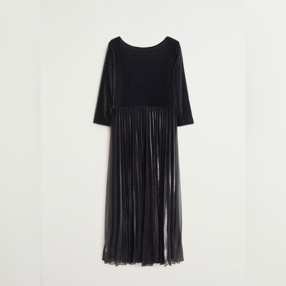 MANGO Metallic Pleated Midi Dress - Picture 3 of 12